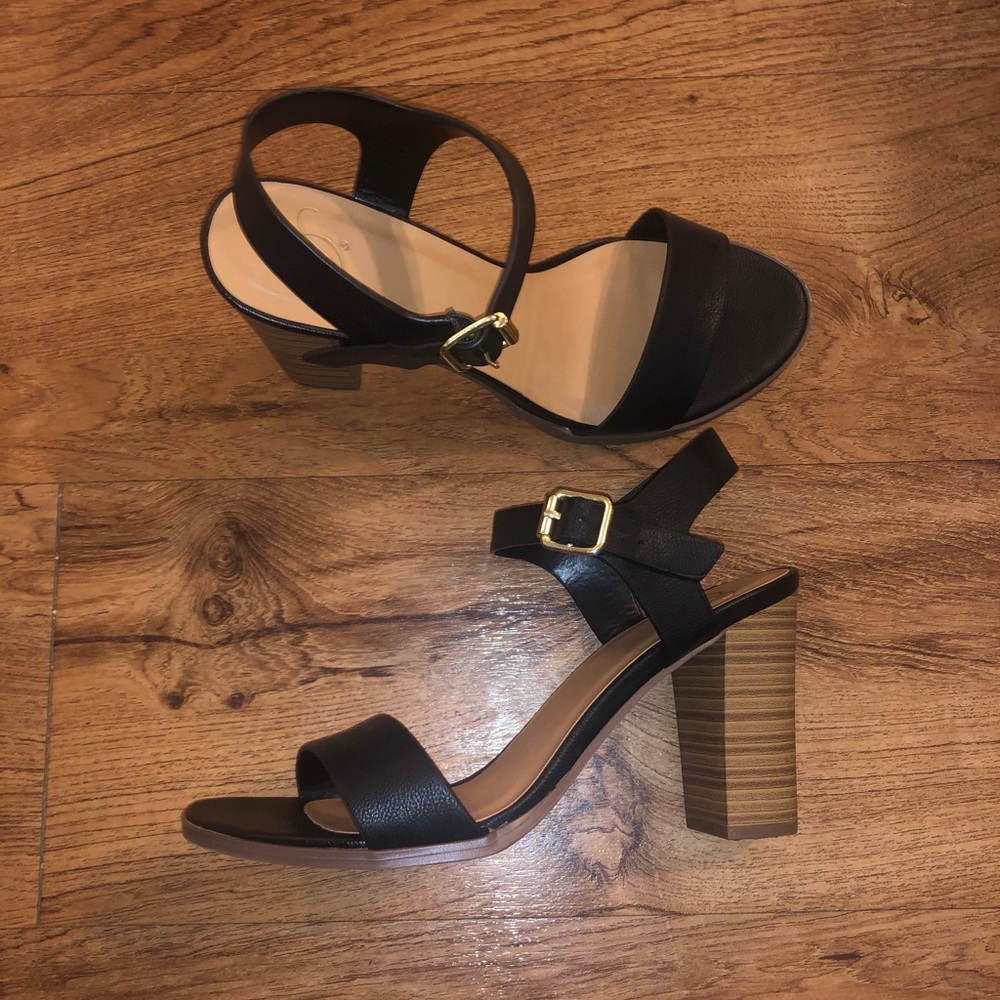 Black Heels with Gold Buckle